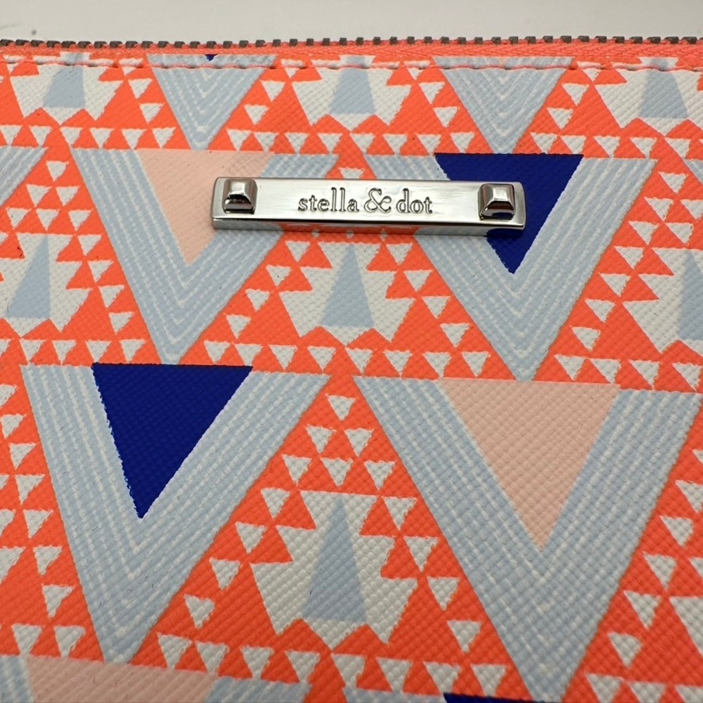 Stella & Dot Geometric Triangle‎ Clutch Bag Handbag Zip Pouch Travel - Picture 4 of 10